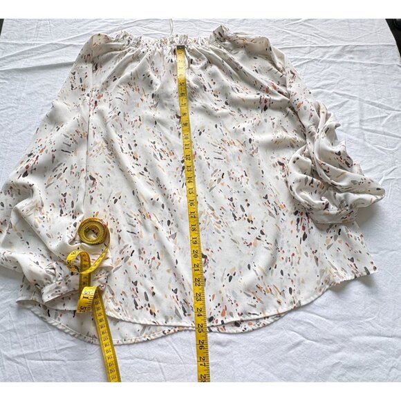 A New Day Womens XXL Peasant Blouse Ruffle Neck Long Sleeve Abstract Print - Picture 7 of 10